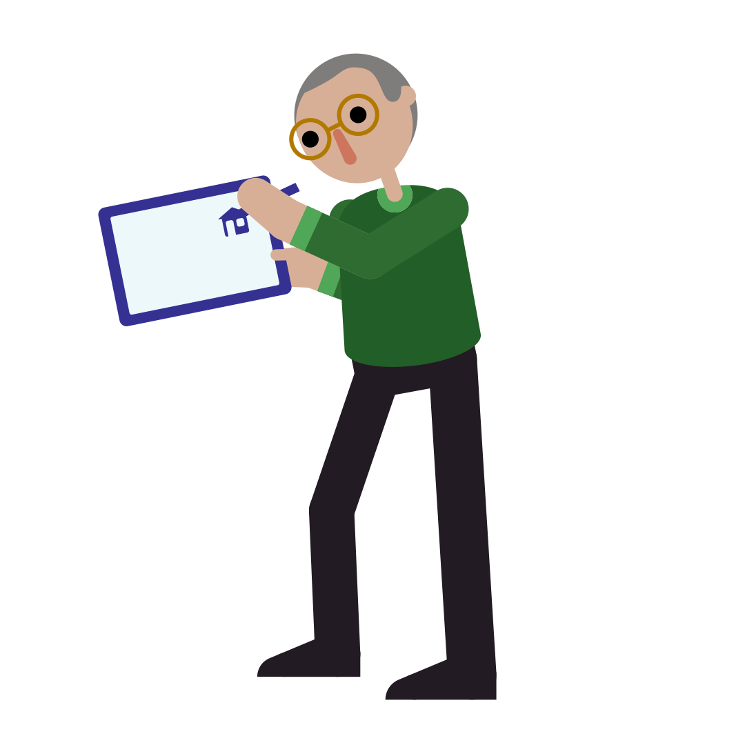 Illustration of a person recording product information manually